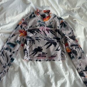 PE Nation long sleeve semi sheer top sz s